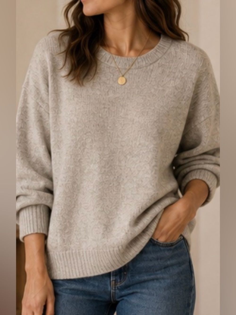 Theory Criselle Oversized Wool Cashmere Blend Sweater Women’s Size M